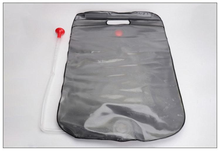 Outdoor camping shower bag 20L solar hot water bag for outdoor bathing and showering, portable shower and water storage bag
