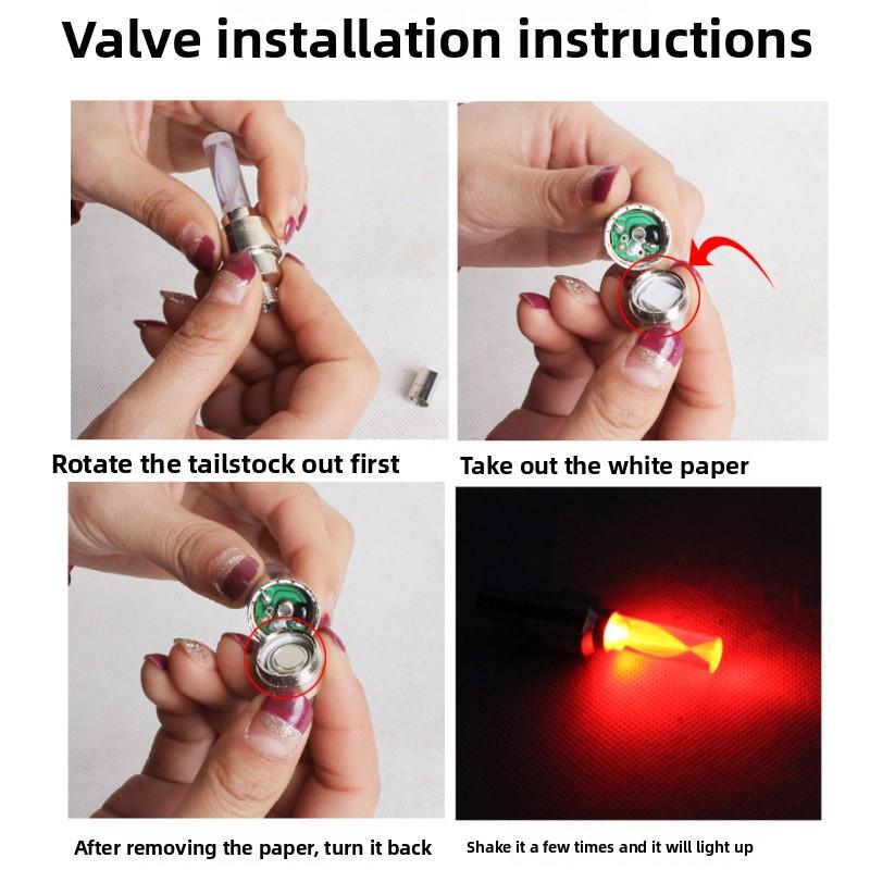 Bicycle Air Nozzle Light Glow Rod Wheel Tire Light Hot Wheels Cycling Equipment Mountain Bike Valve Light