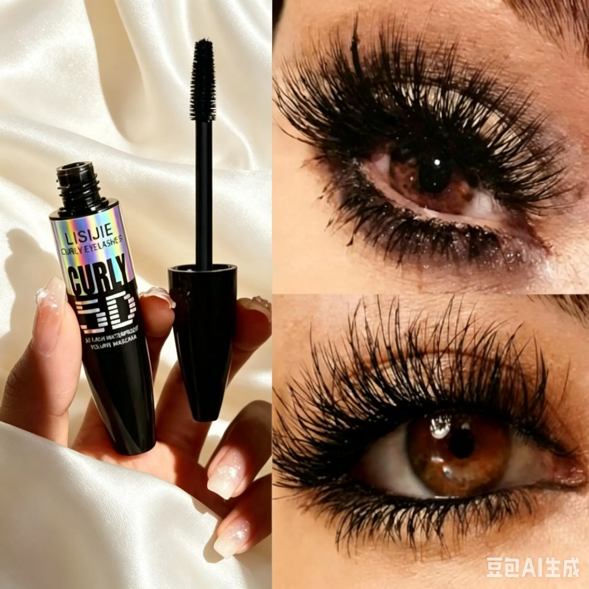 Long, thick, long-lasting and waterproof mascara - non-smudge and curling mascara base cream - Removable mascara growth liquid with warm water - easy-to-use mascara for beginners - Essential mascara set for makeup - Beauty Mascara