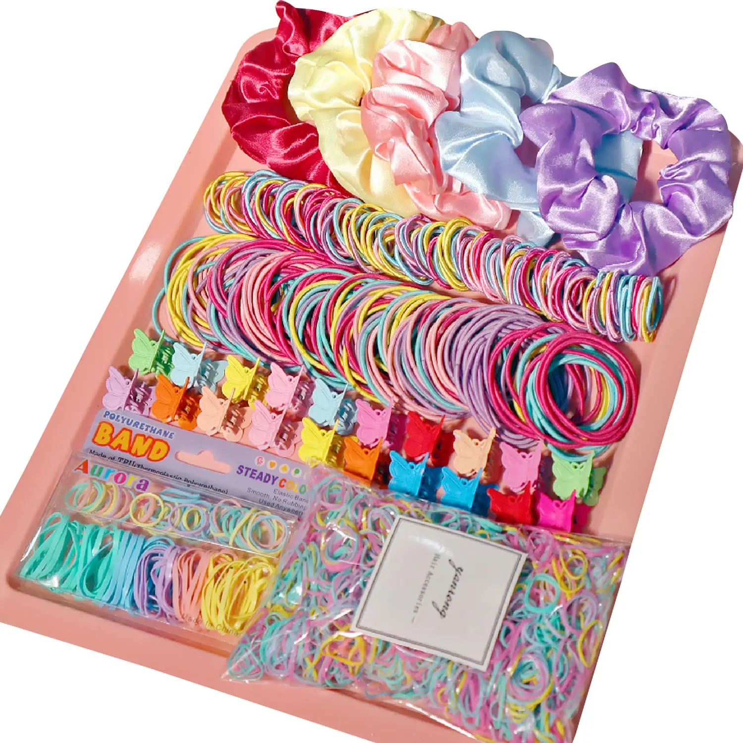 Multicolor Hair Ties For Women Girls,Elastic Ponytail Holders Rubber Band For Thick Hair & Thin Hair Fashion Hair Accessories Set(2335PCS)