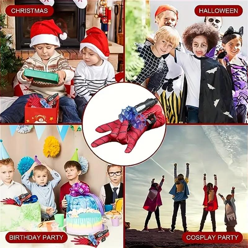 Kids Spider Web Launcher & Doll Launcher Set 1 Set Rubber Band Bracelet Shooter Toy Educational Fun Simulation Game for Boys Girls Outdoor Play Gift