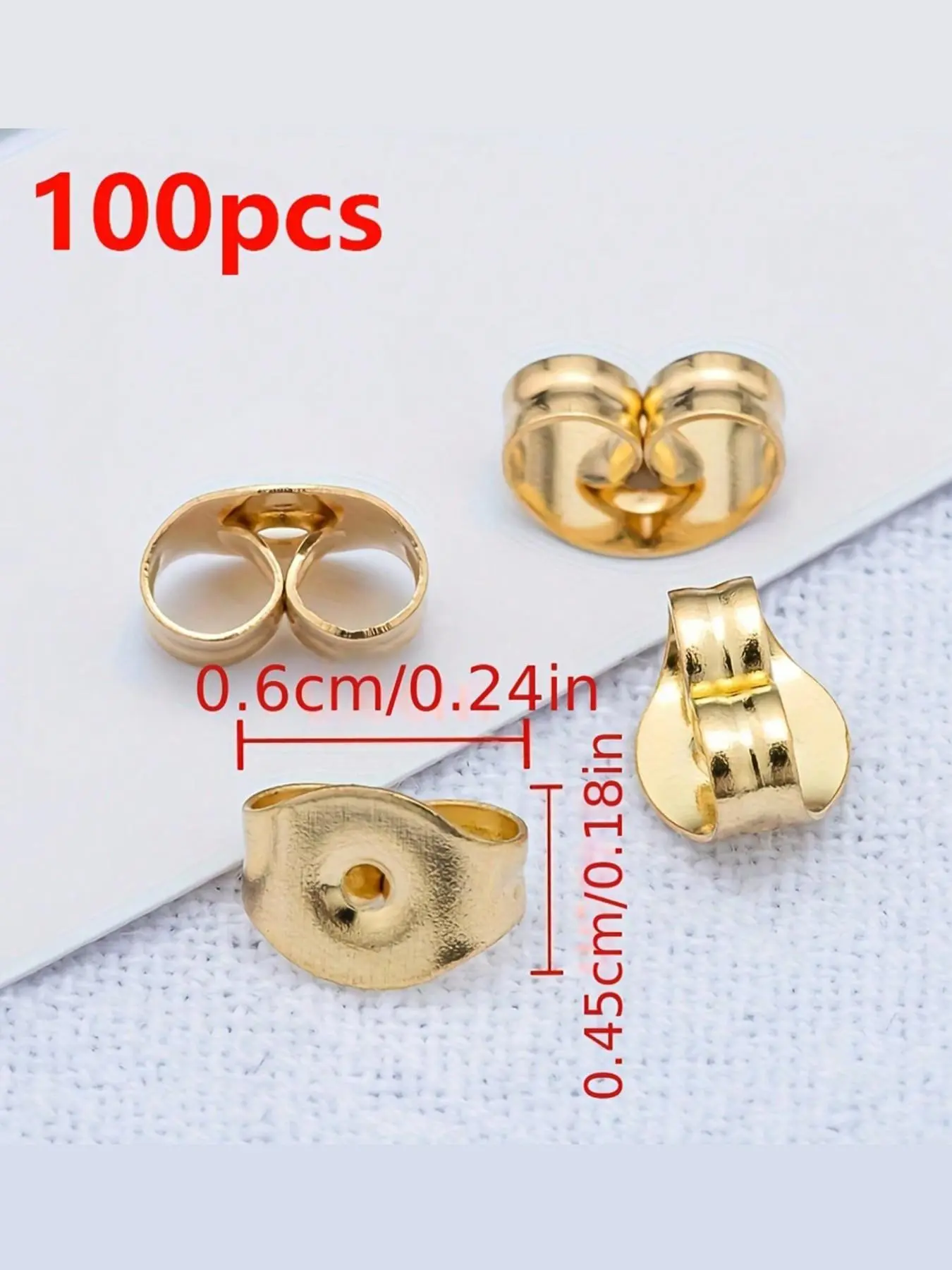 100pcs Stainless Steel Ear Plugs, Butterfly Clasp Silver Color Rose Gold, DIY Earring Accessories, Durable Fashion Design, Earring Backings
