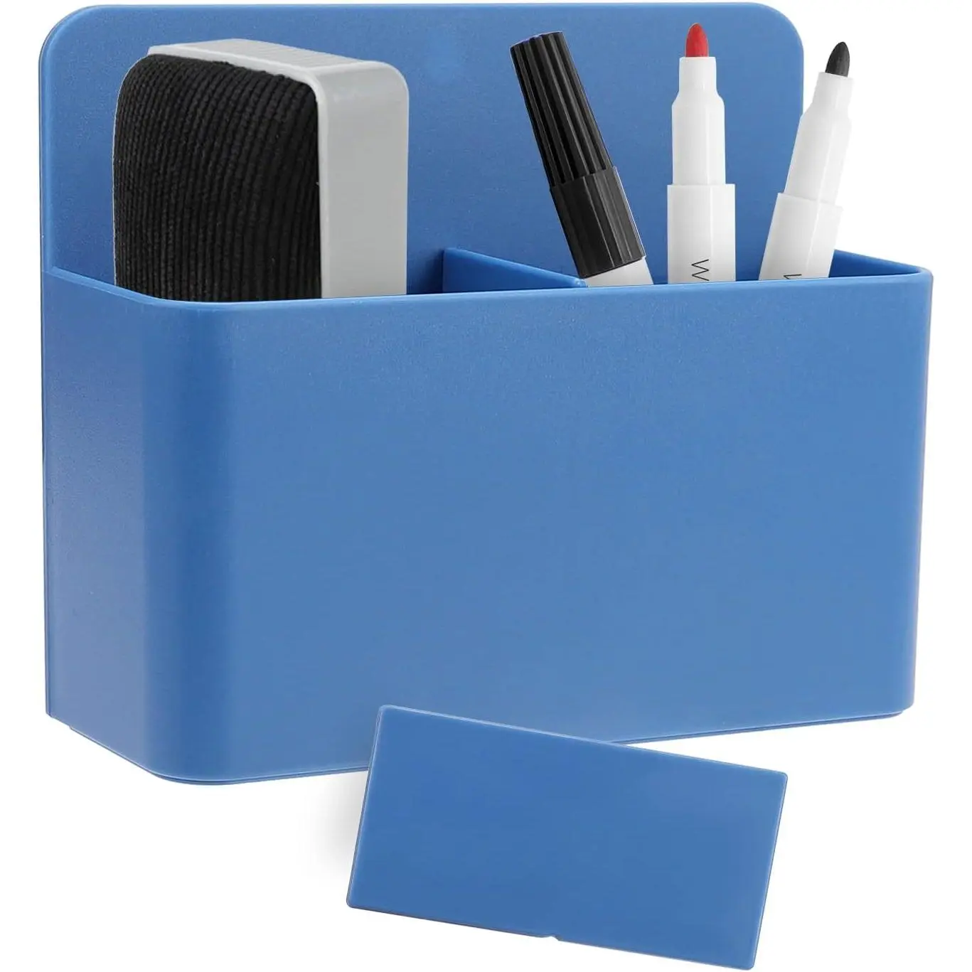 Blue  Dry Erase Marker Holder, Blue Locker Organizer, Pencil Storage Cup with  , Marker/Pen Basket for Whiteboard, Refrigerator, Locker Accessories, School and Office Supplies