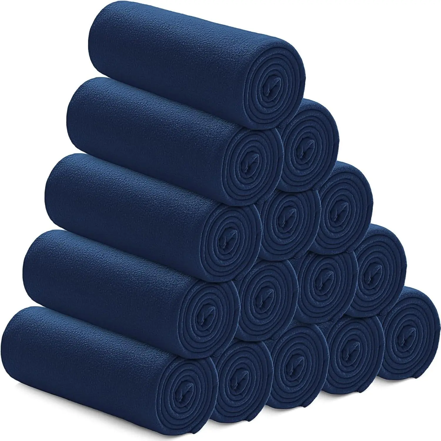 15 Pack Fleece Throw Blankets Bulk Double Sided,Navy Blue | 50x60 Inch Lightweight Warm, Soft for Wedding Gifts Airplane Travel  Office Outdoor, Bulk Wholesale Throw Blankets