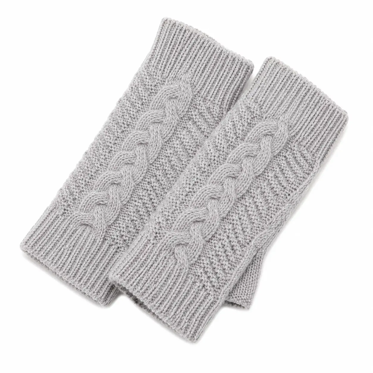 Warm Knitted Wool Half-Finger Braided Gloves for Autumn and Winter – Unisex Wrist Warmers with Textured Cable Stitch Design, Soft Stretch Fit, Ideal for Outdoor Activities, Commuting, and Everyday Wear