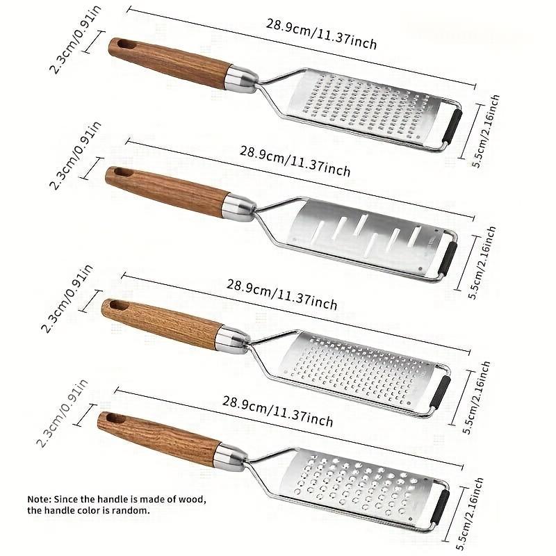 4pcs Set of Stainless Steel Graters, Multifunctional Vegetable Slicer for Lemon, Cheese, And Ginger