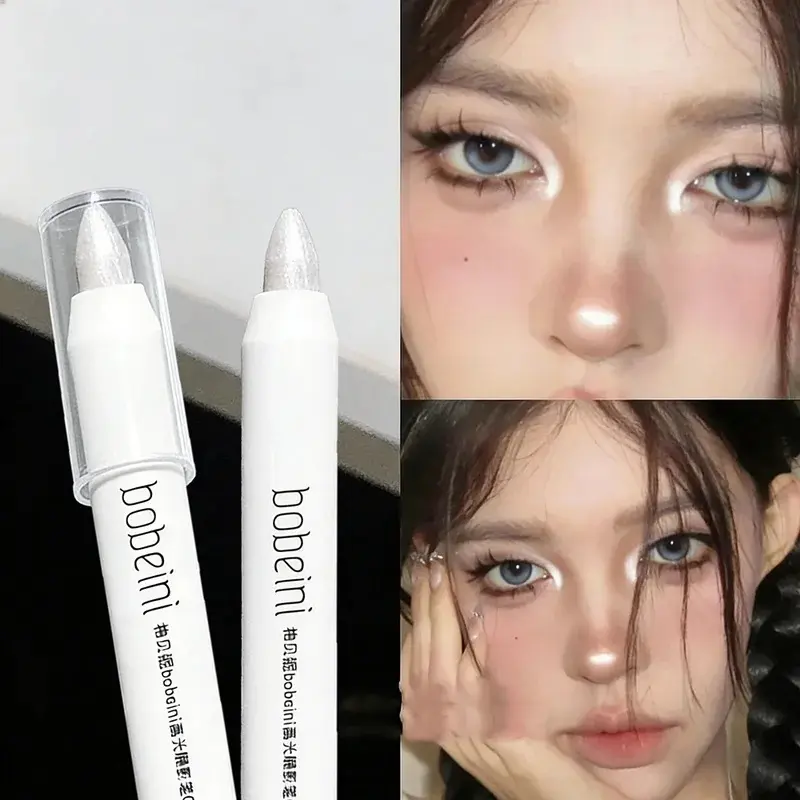 1pc Shimmering Highlight Stick, Glitter White Eyeshadow Pencil for Bright Eyes, Dazzling Effect Makeup Highlighter