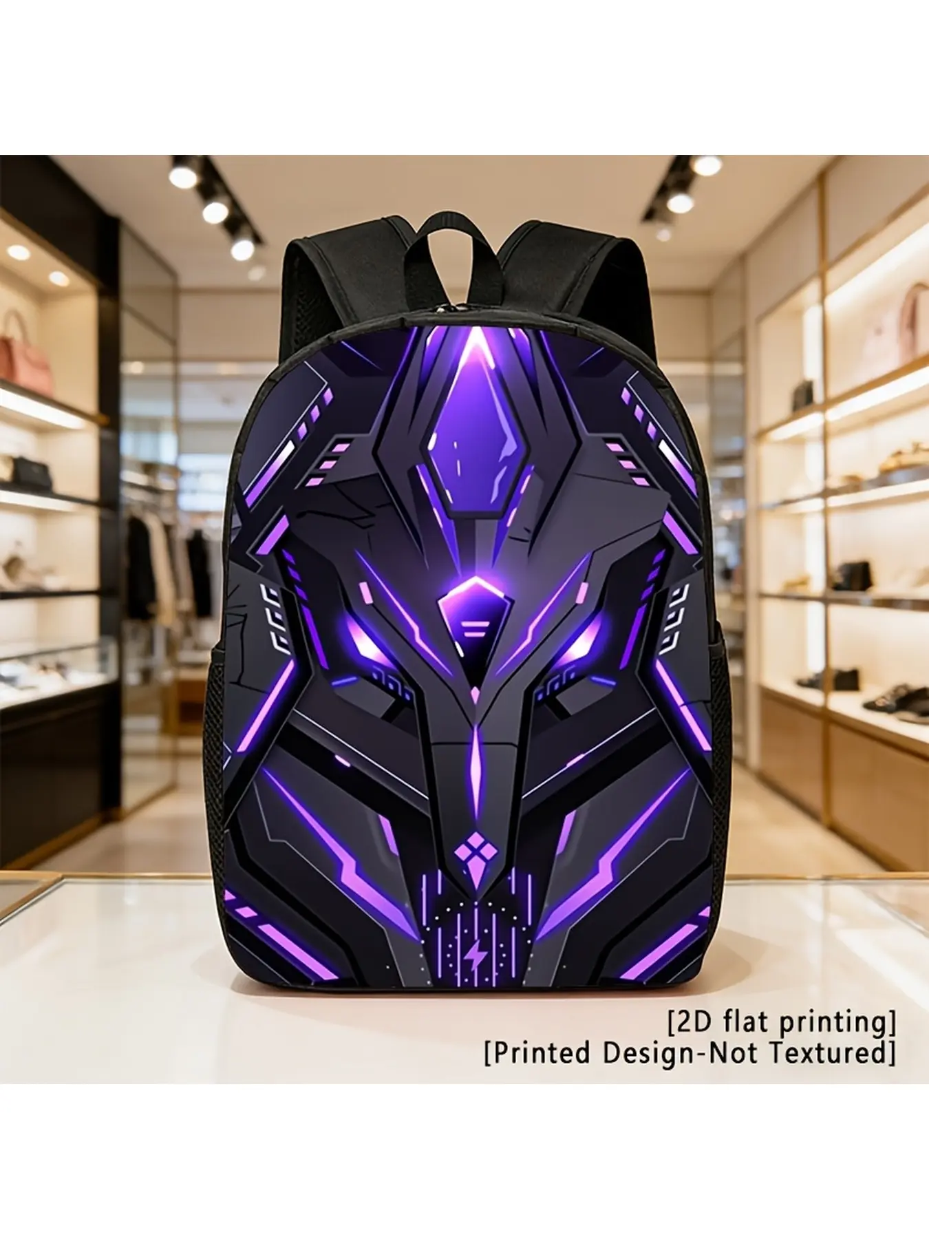 Printed Design  Not Textured 2D Flat Printing, Lightweight, Large-Capacity Unisex Backpack with Adjustable Shoulder Straps, Side Pockets, Suitable for Casual Wear, Commuting, and Multiple Uses. Ideal for Hiking, Mountaineering, and Adventure