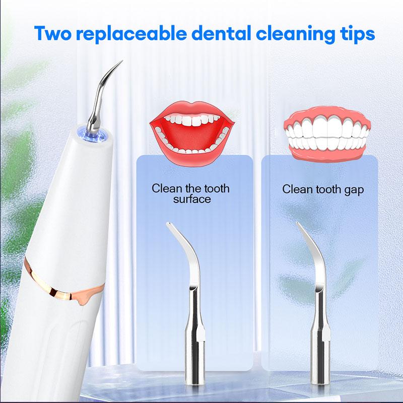 Ultrasonic Dental Cleaner Electric Tooth Cleaning Tool, Adjustable 3 Modes LED Light Fresh Breath Oral Hygiene Home Use