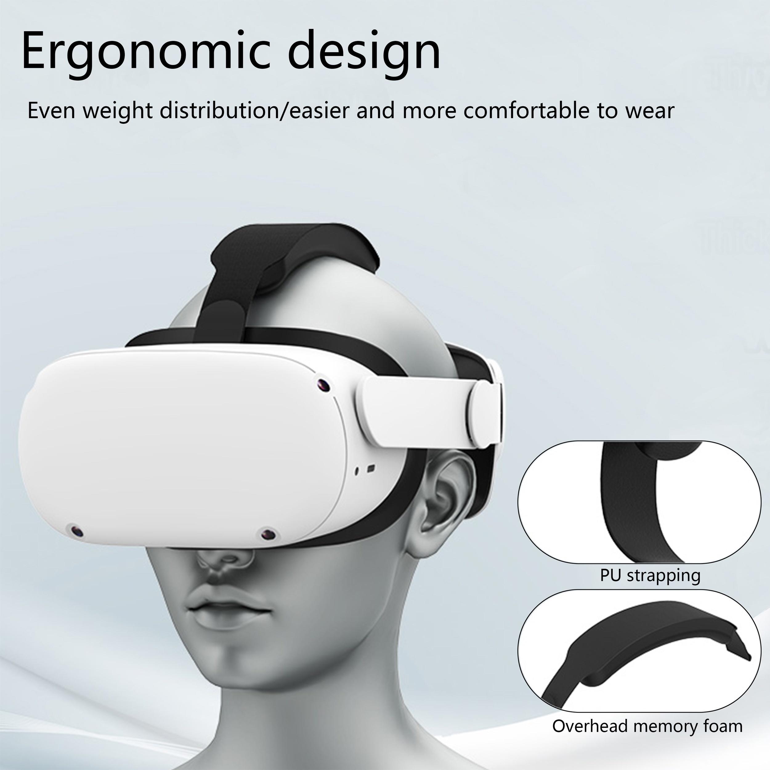 Head Strap Compatible with Oculus Quest 2, Meta Quest 2 Accessories Adjustable Elite Strap Replacement for Enhanced Comfort Support and Gaming Immersion in VR (Without Battery)White & Black Color Options smart ring ultrahuman
