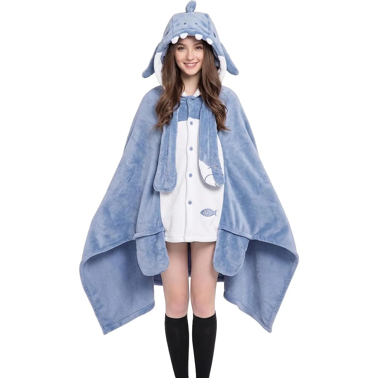 Cute Bat Blanket Hoodie, Wearable Bat Blanket Adult for Halloween , Soft Hooded Bat Cape for Women