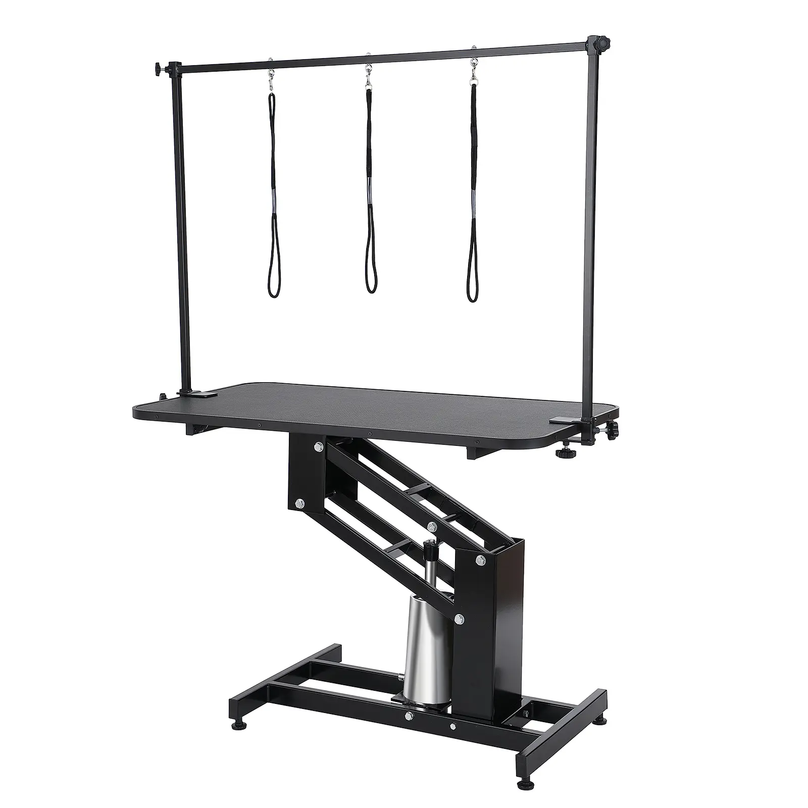 43-inch Hydraulic Pet Grooming Table with Q235A Steel Construction, Height-Adjustable Dog Grooming Station, Electric Z-Lift System
