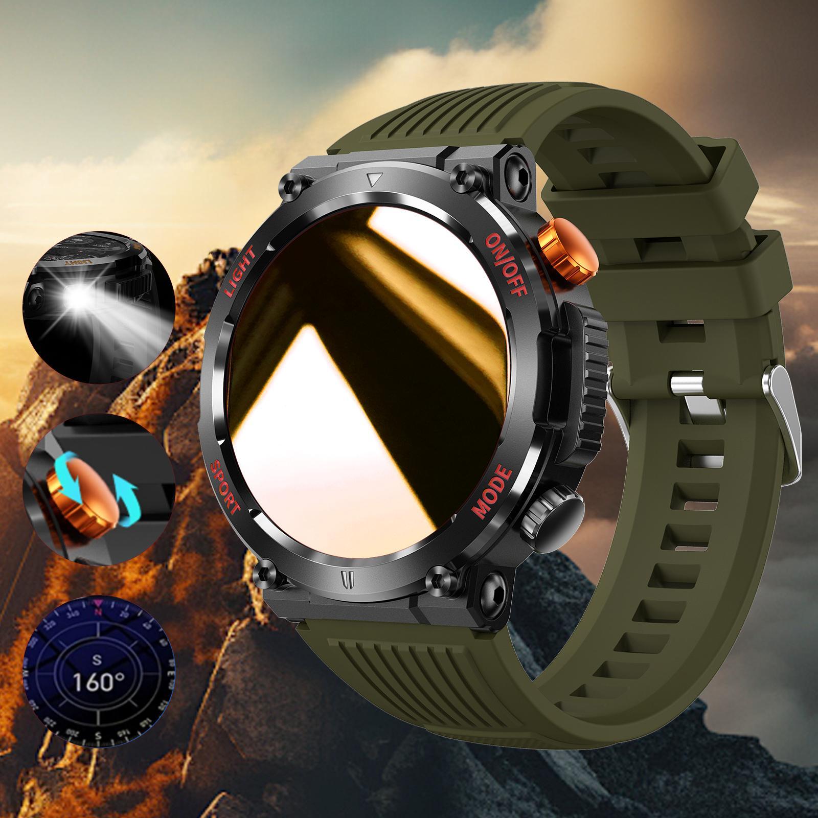 1.46 Inch HD Screen Smartwatch, Multi-functional Outdoor Sports Fitness Tracker, Wireless Receiving & Calling Multi-sport Mode Pedometer, Waterproof Watch with LED Light for Android/iOS Men & Women #TOP PICKS