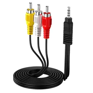 3.5mm to  Camcorder Handycam AV Audio Video Output , 1/8" TRRS to 3  Male Plug AUX  Cord for TV,Smartphones,MP3, Tablets,Speakers, Theater - 5ft