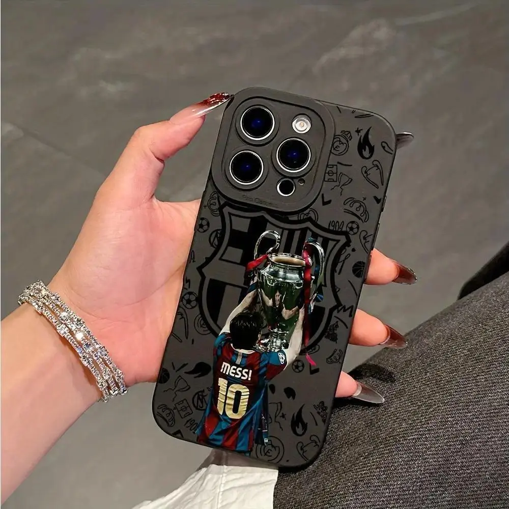 Fun Football B-BarcelonaS Trophy Famous NO.10 y-YamalS Phone Case Suitable for iPhone 17 Promax 17Air 17E 16 15 14 13 12 11 Plus Pro  & Samsung Galaxy S26 Ultra S25 S24 S23 FE Plus EDGE Anti-Drop Anti-Fall Shockproof Black Soft Silicone Smartphone Back Co