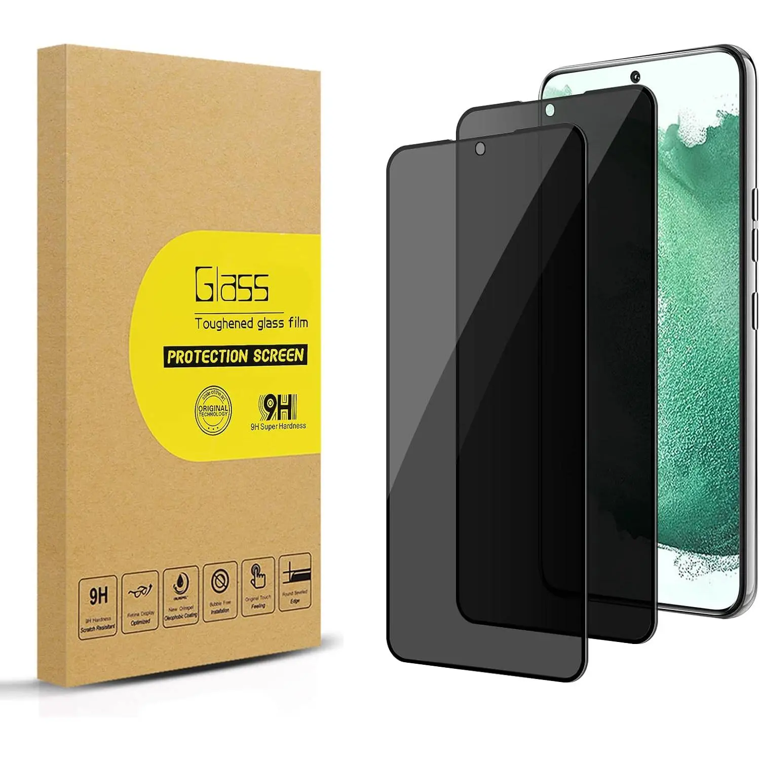 2 Pack Privacy Screen Protector for Samsung Galaxy S22 Plus/ S22+