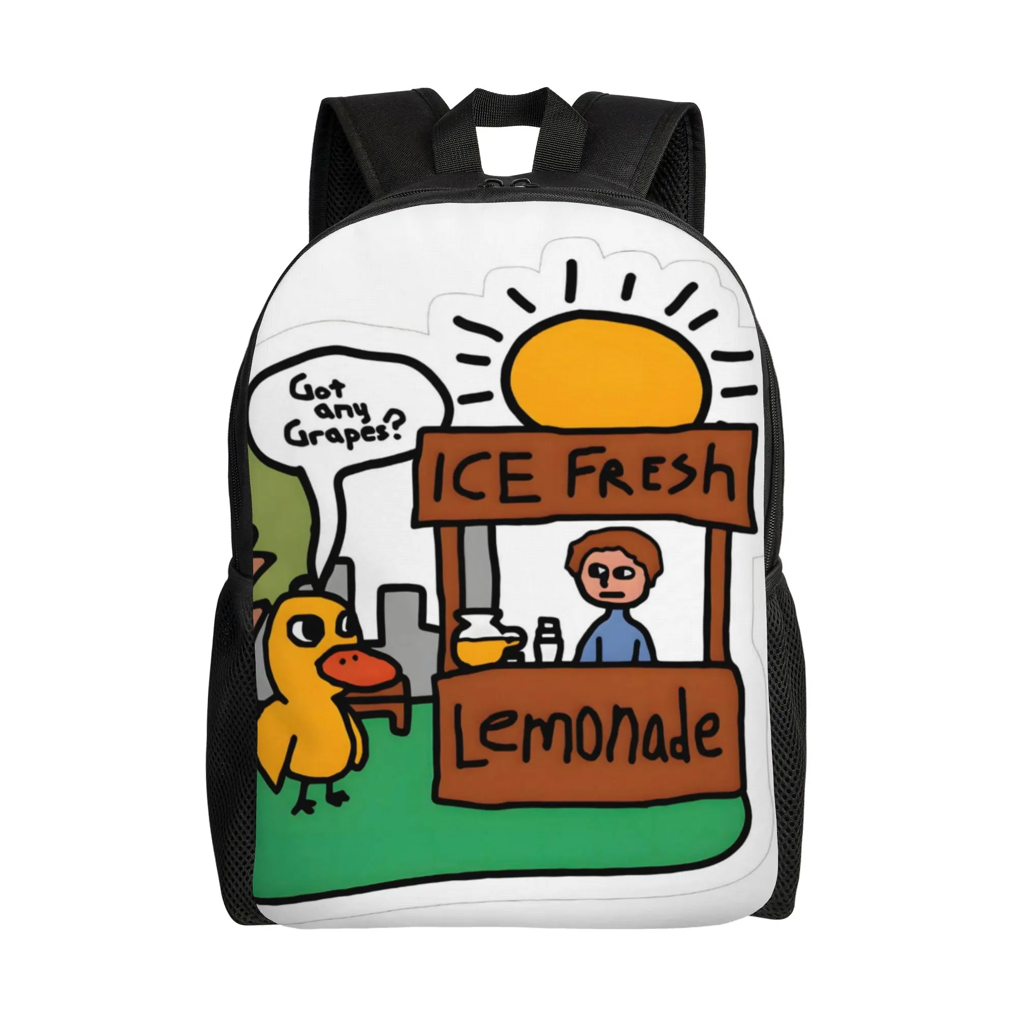 Got Any Grapes Duck Song Lemonade Straightforward Backpack Design with One Layer Perfect for Those Who Prefer a Light And Easy Everyday Routine