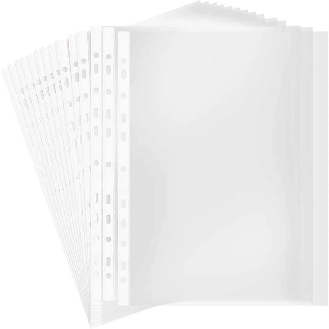 A4 Punched Pocket, Sheet Protectors, 100 Pages Clear Sheet Protectors for Binders, Heavy Duty Plastic Page Protectors Sheet Reinforced 11-Hole, Top Loading Paper Protector for , Office