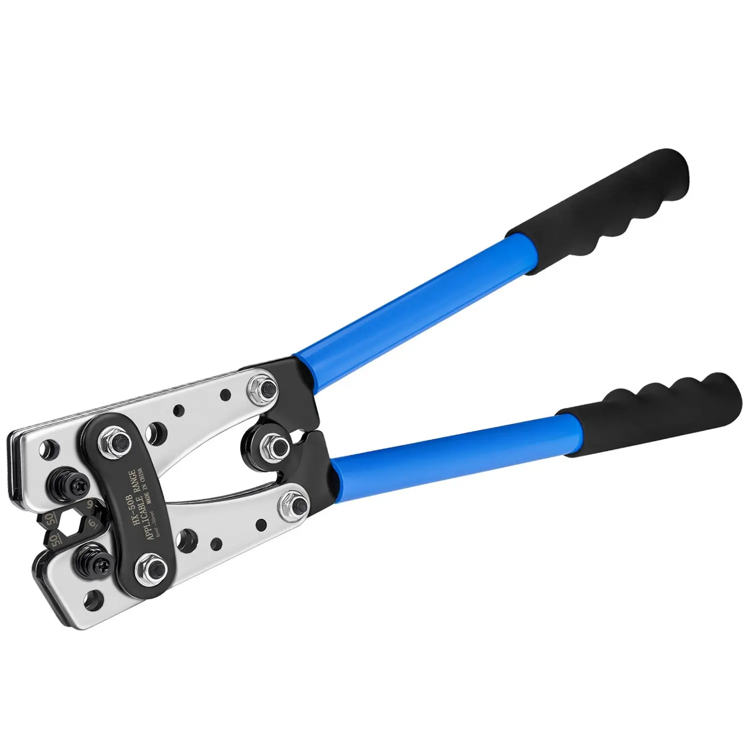 Cold Press Terminal Crimping Pliers, Manual Adjustable Cable Wire Stripper, Suitable for Large Copper Aluminum Terminals