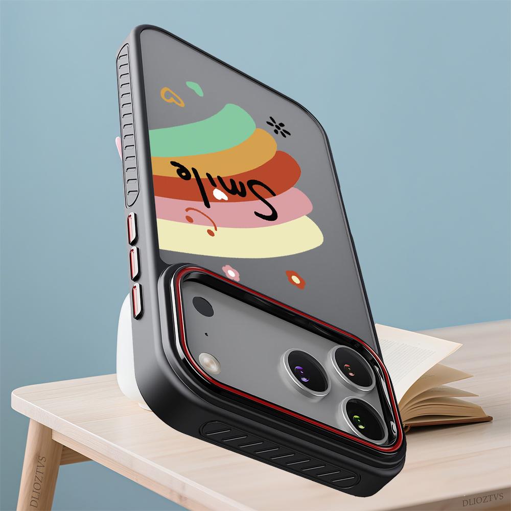 Rainbow and Smiling Face Pattern Phone Case for iPhone 17 Pro Max 17Air 16 Plus 16e 15 14 13 12 11 Color Blocking Button and Camera Frame Design Shockproof Skin Feel Shell Rainbow and Smiling Face Pattern Phone Case for iPhone 17 Pro Max 17Air 16 Plus 16e 15 14 13 12 11 Color Blocking Button and Camera Frame Design Shockproof Skin Feel Shell