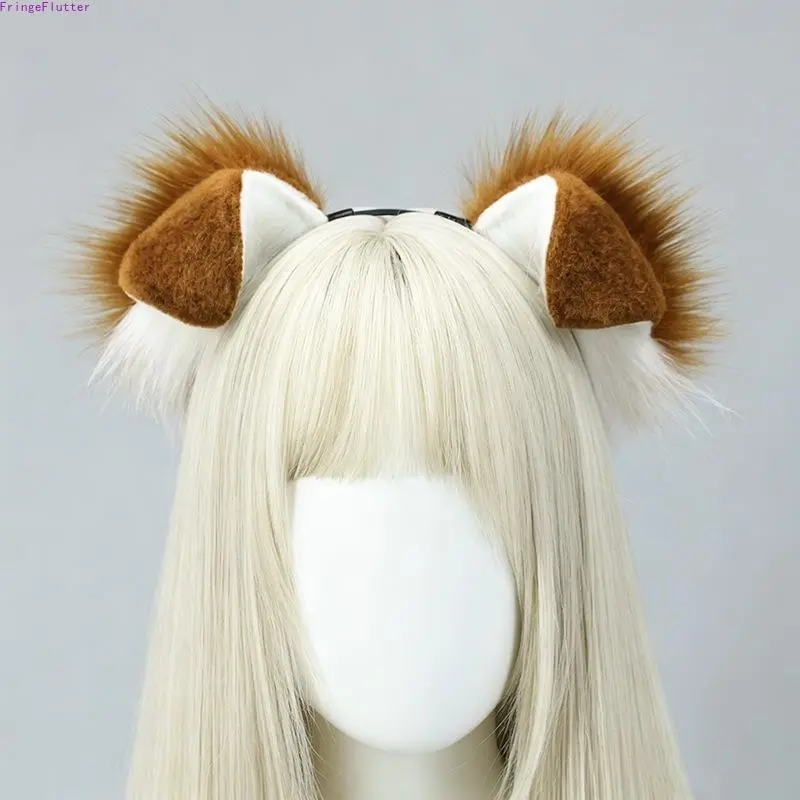 Plush Dog Ear Headband, Realistic Cartoon Animal Ear Headwear, Cute Cosplay Costume Accessory for Theme Parties, Halloween, Photo Shooting & Daily Dress Up