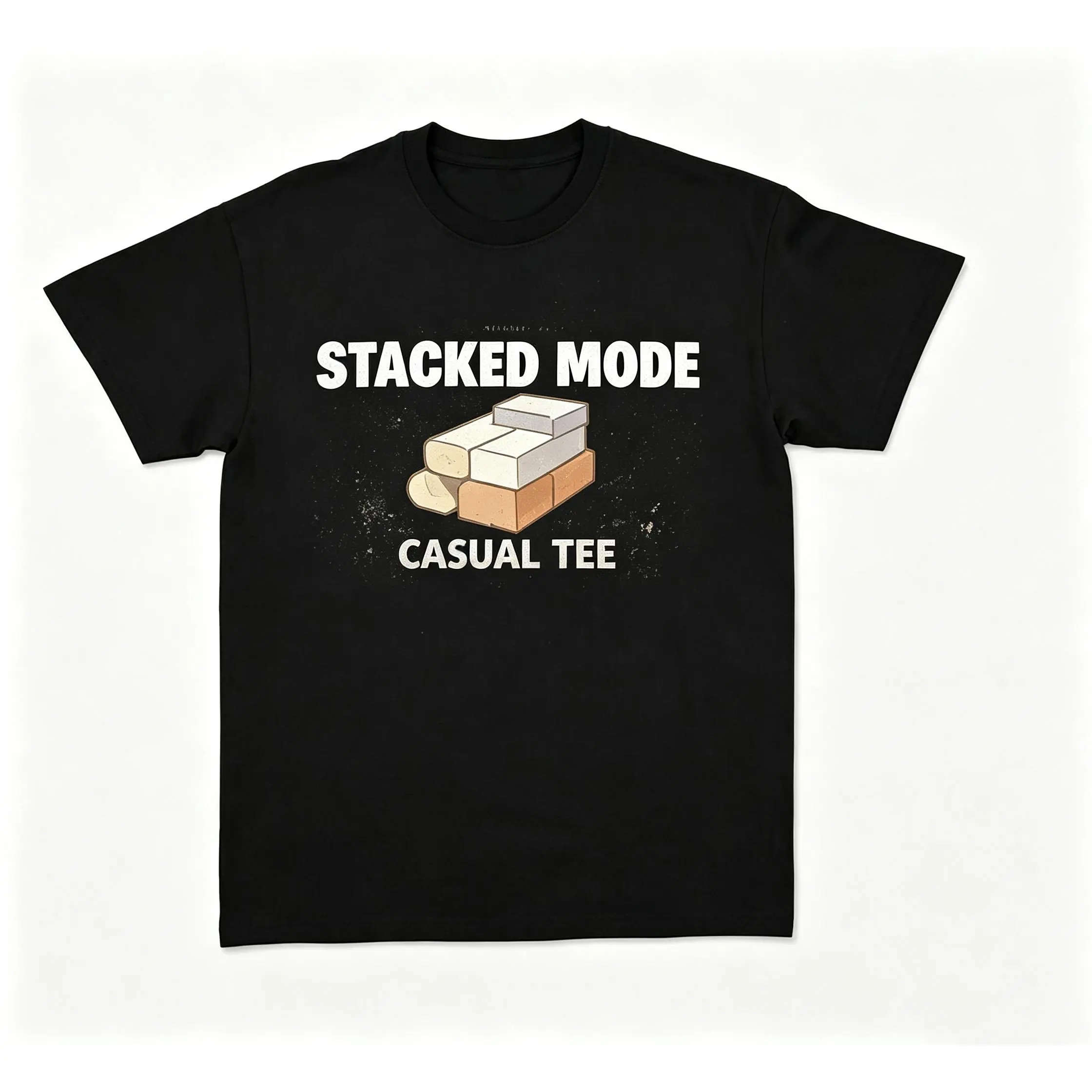 Stacked Mode Brick Graphic T-Shirt, Casual Streetwear Tee, Gift For Men Women