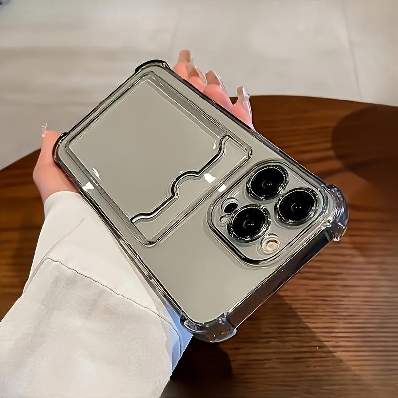 [Clear iPhone Case] Clear iPhone Case - Transparent Card Slot Protection Mobile Phone Case for iPhone 16 15 14 13 12 11 Series Anti-Fall Back Shell