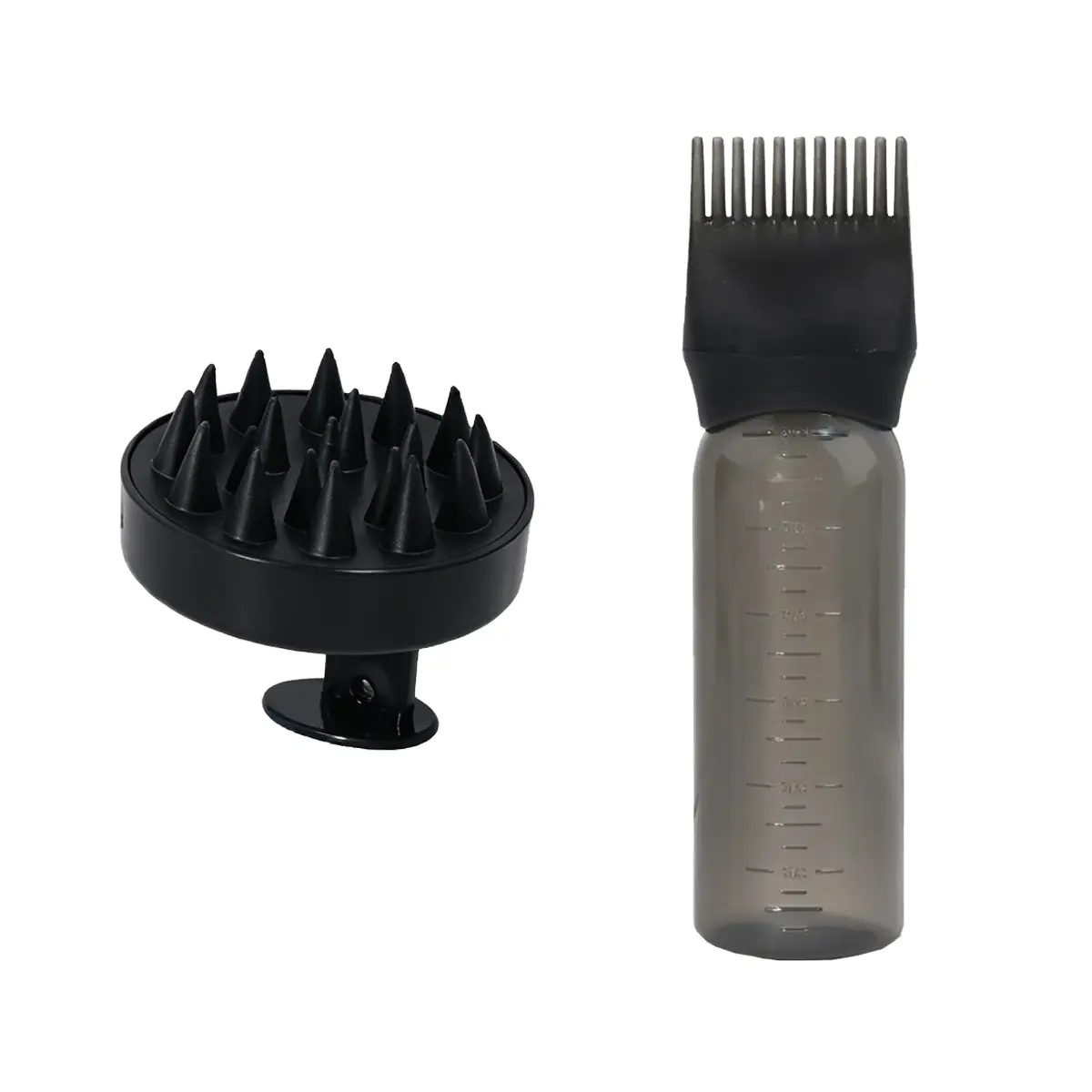 2pcs Hair Styling Tool Set, Scalp Massage Brush, Hair Dye Applicator Bottle with Measuring Scale, Ideal for Home and Salon Use, Haircare
