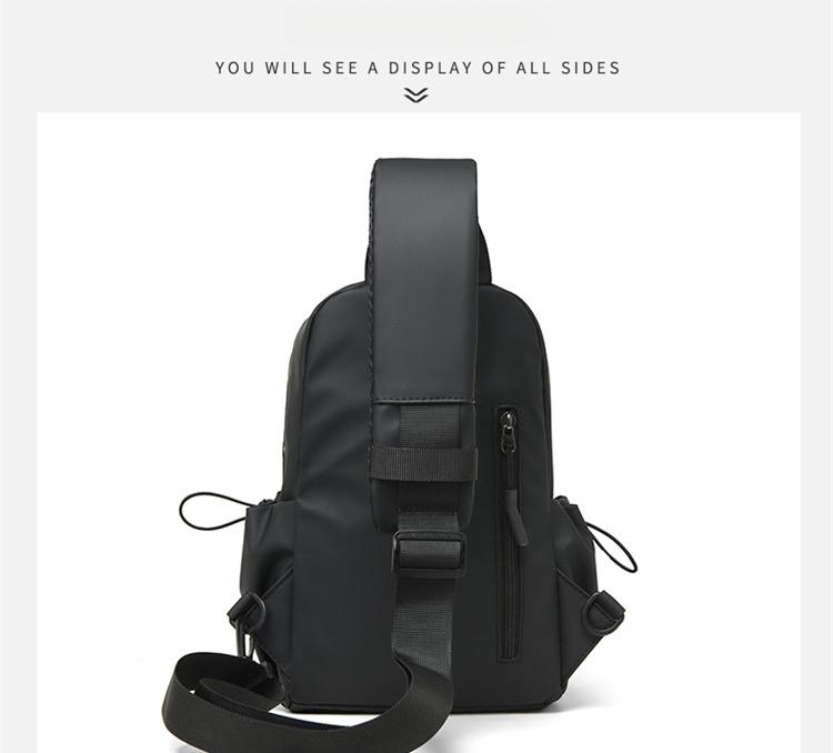 2026 trendy black leather shoulder bag, urban men's bag, suitable for short trips