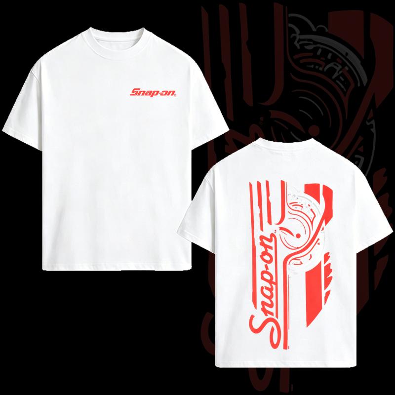 Snap-On 44 Retro Black T-Shirt, Snap On Flag Shirt 2 Sides, Gift For Racing Fan, Casual Cotton T-Shirt, Short Sleeve Crew Neck, Summer Tshirt, Made In USA