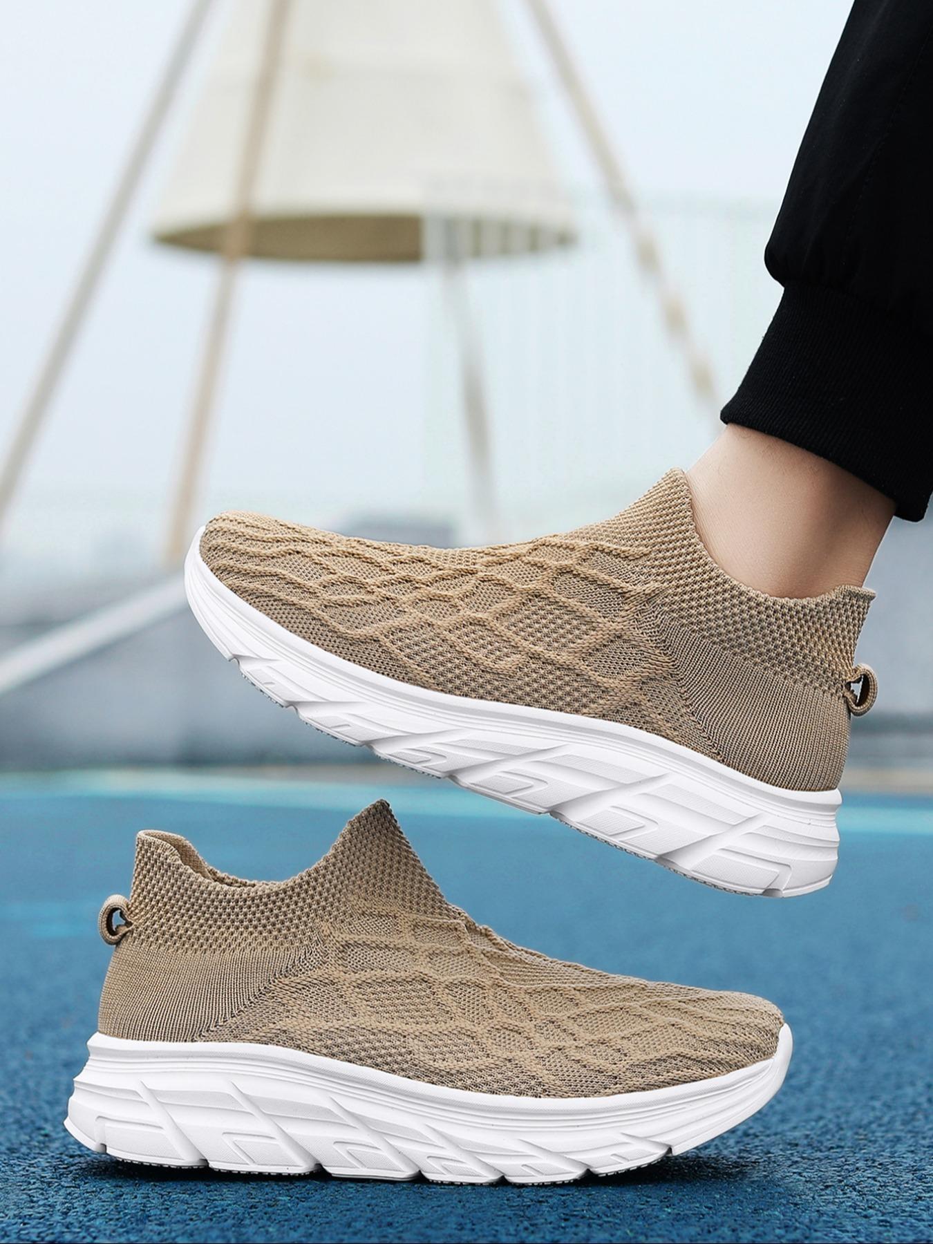 Women's Fashionable Mesh Breathable Slip on Sneakers, Knitted Running Shoes, Casual Comfortable Sports Running Shoes, All-match Basic Shoes for Daily Wear