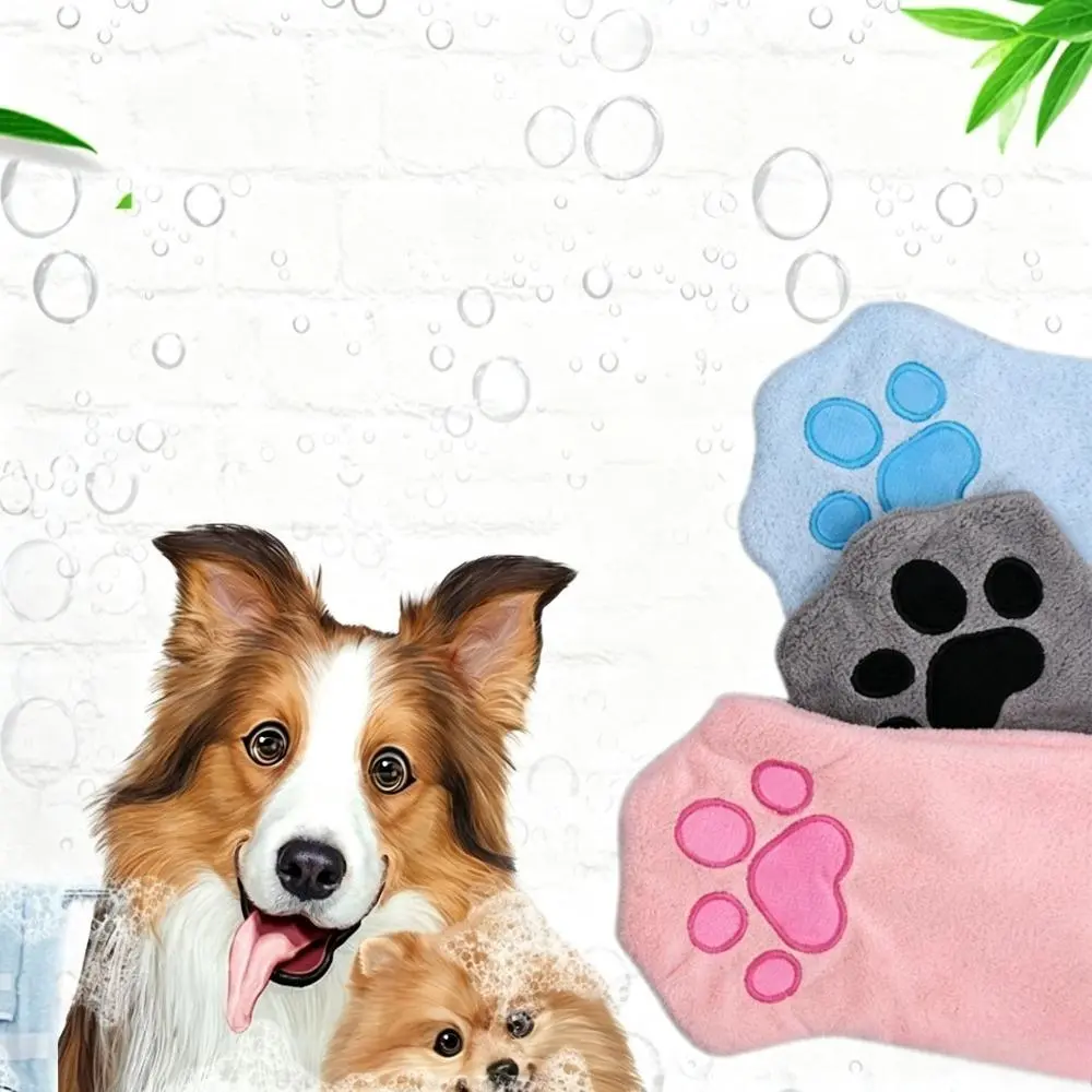 Plush Microfiber Pet Drying Mitt for Dogs, Super Absorbent Glove-Shaped Towel, Quick-Dry Grooming Tool with Fur Trapping, Hands-Free, Cleaning Mitt, Compact Foldable, Gentle On Sensitive Skin, Fur Trap