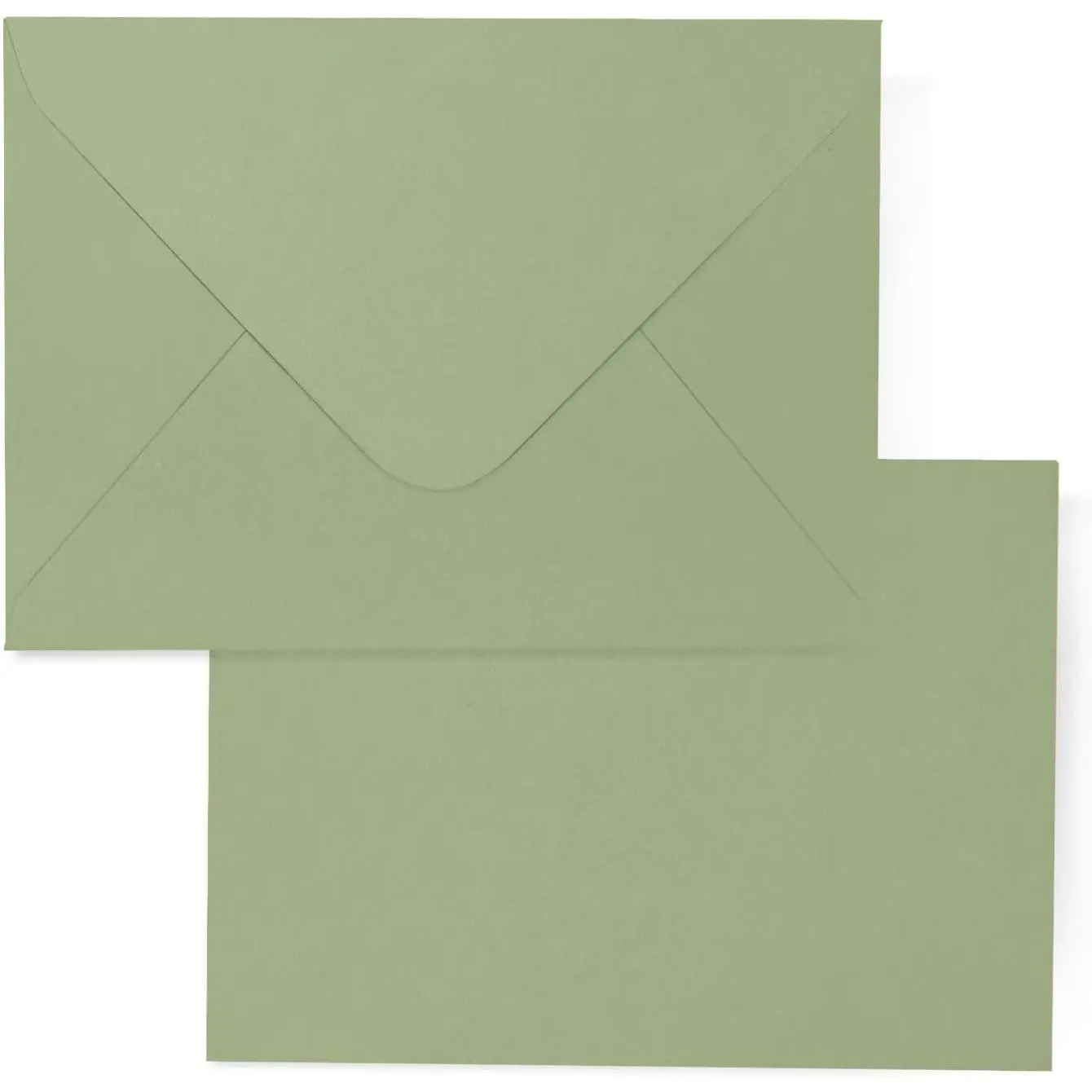 A7 Sage Green Envelopes 100 Pack, 5x7 V Flap Printable Envelopes for Invitation, Gift Cards, Birthday, Graduation, 5.25 x 7.25 in, 120GSM