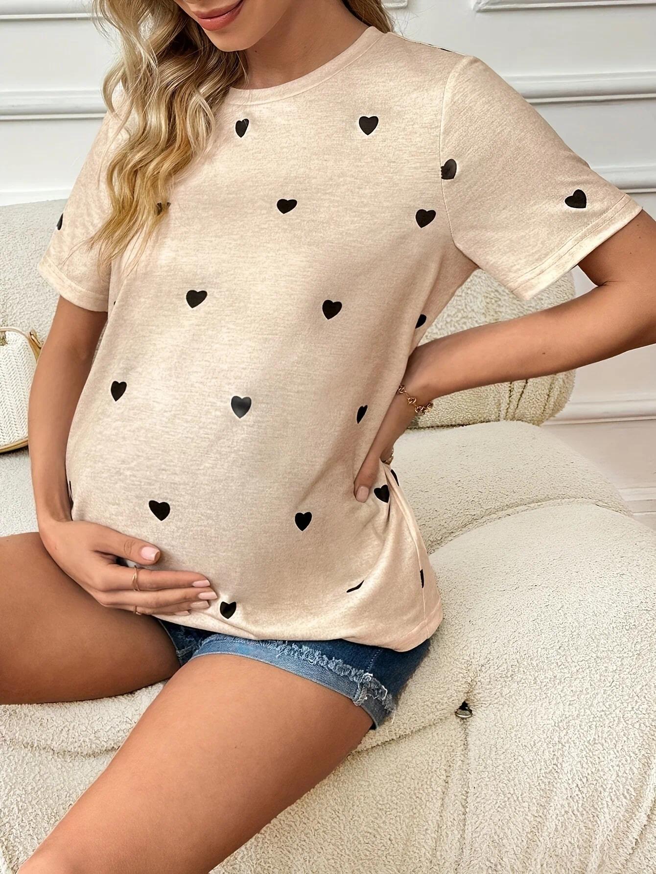 Summer T-shirt for pregnant women, casual shirt, sportswear, comfortable maternity wear