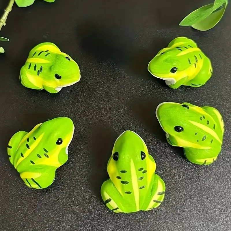 5pcs Realistic Decorative Frog Models, Foam Filled, Desktop Decor, Garden Aquarium Landscape, Perfect Gift for Halloween Christmas