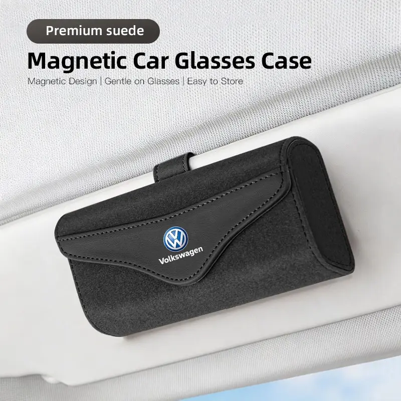 Car-Mounted Eyeglass Case Sunglasses Storage Box Eyewear Frame Sunshade Board Accessory For VW ID.5 Passat Atlas ID.4 Variant Golf Caddy Touareg Beetle Scirocco Polo Jetta Amarok Tiguan ID.3 ID.7 Arteon Taos CC Taigo Nivus Sharan Virtus Touran
