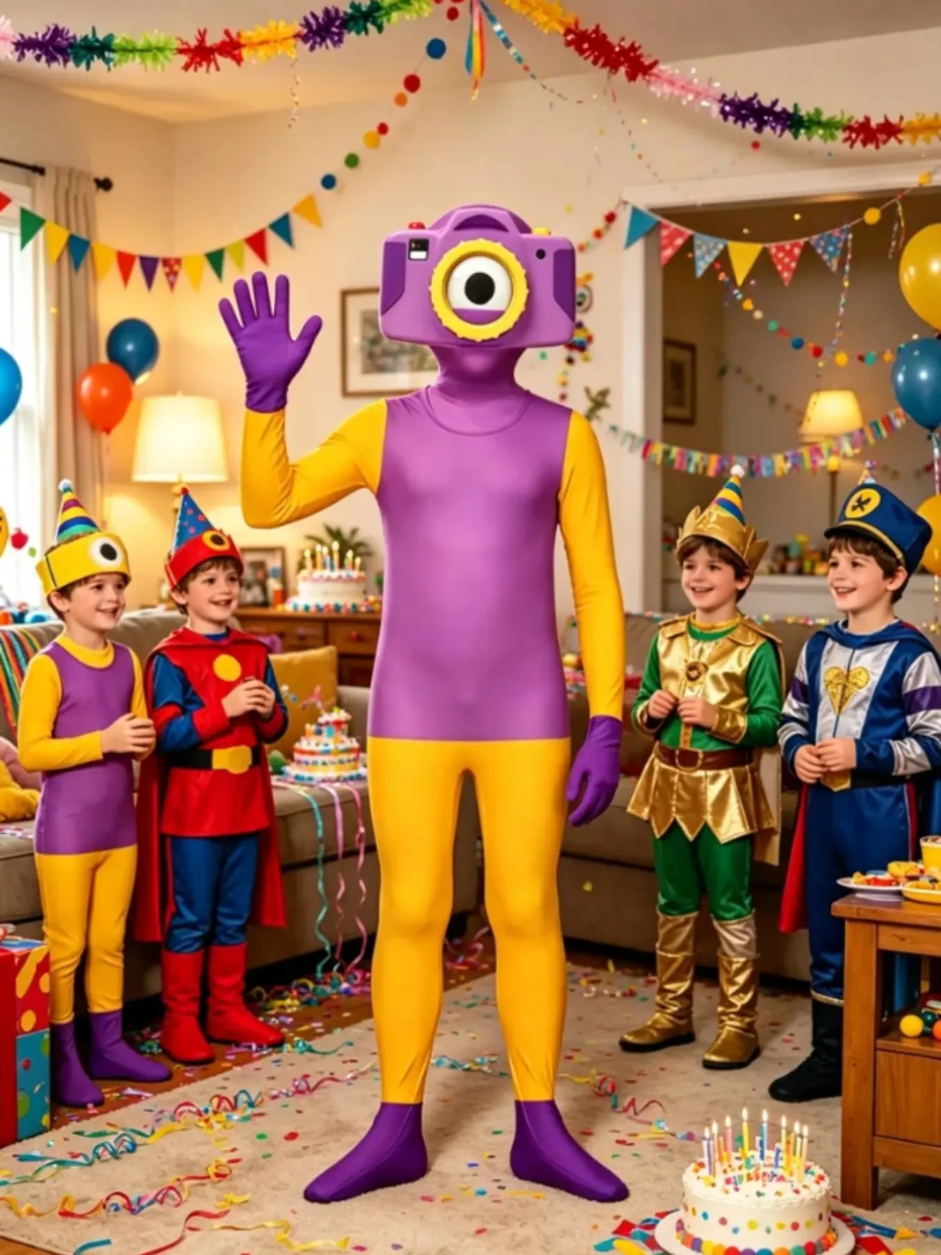Toy Boy Costume Set, Adventure Role Play, Camera Dress-Up Suit with Mask, Cute Slim-Fit Jumpsuit for All Seasons