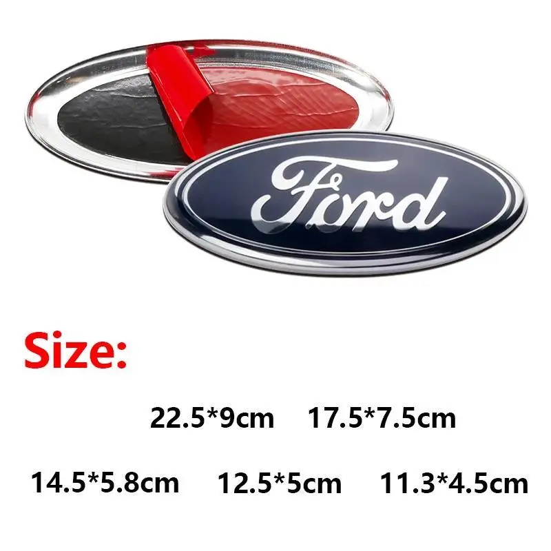 Aluminum Car Front Grille Logo Hood Logo Badge Sticker Trunk Accessories For Ford Focus mk2 mk3 Fiesta mk7 Ranger mk4 S-MAX Kuga