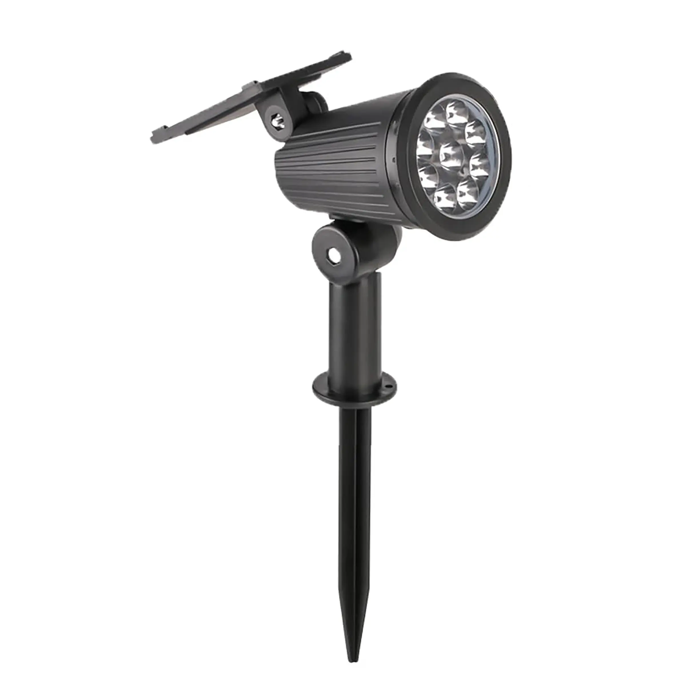 Outdoor Solar Spotlight, Solar Powered Spotlight with 7 Bright Leds, Waterproof Dawn to Dusk Solar Flagpole Light, Adjustable 2 in 1 Ground or Wall Mount for Garden and Trees, Solar Garden Lights