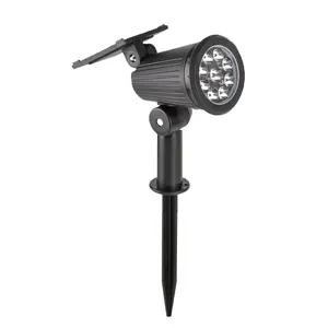 Outdoor Solar Spotlight, Solar Powered Spotlight with 7 Bright Leds, Waterproof Dawn to Dusk Solar Flagpole Light, Adjustable 2 in 1 Ground or Wall Mount for Garden and Trees, Solar Garden Lights