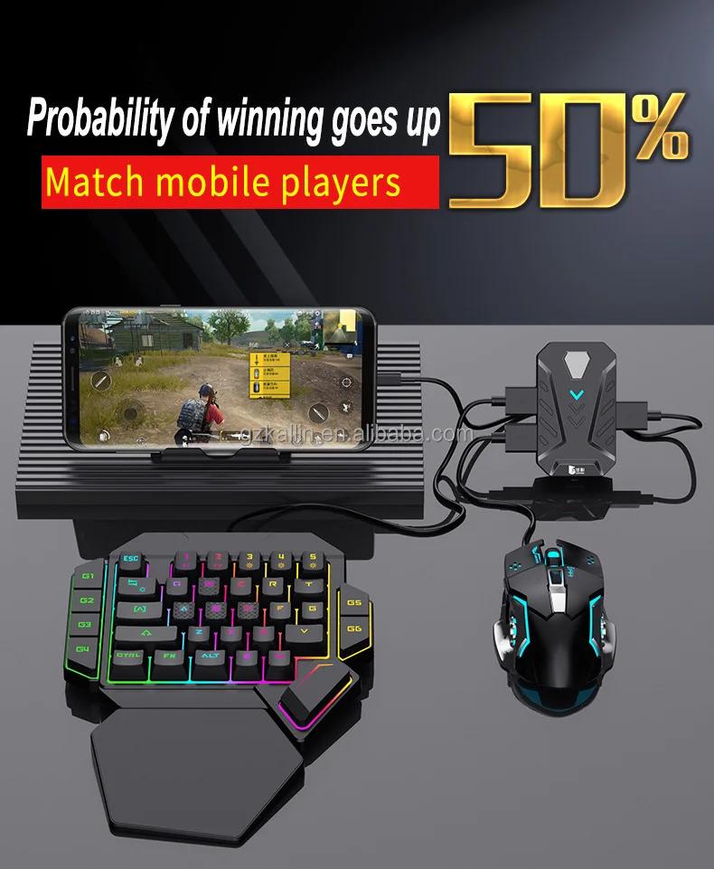 MOBIBLOOM 4-in-1 Mobile Game Keyboard for Android  - Wired Connection, Converter, F6 Keyboard, G2 Gaming Mouse, Ideal for Mobile Gaming，One-Handed Keyboard  Control