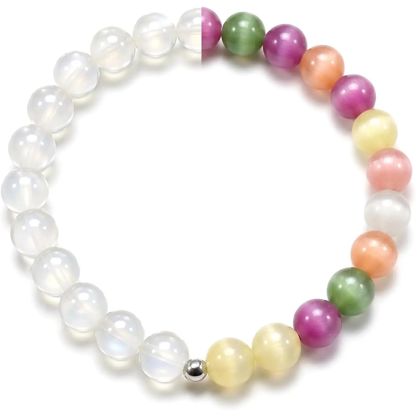 Dopamine Necklace Mood Necklace UV Reactive Color Changing Beaded Bracelet Set Rainbow Y2K Summer Accessory