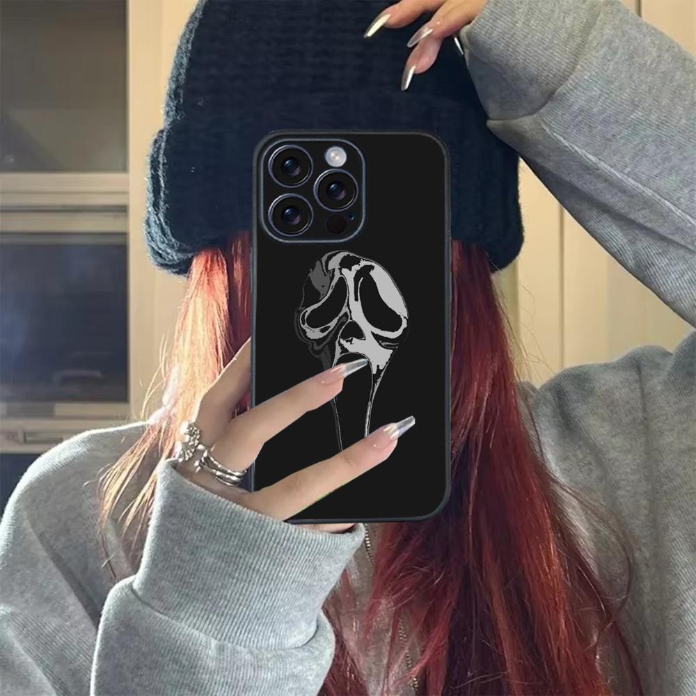 G-Ghostface H-Horror Scream Art Phone Case For iPhone 17 16 15 14 13 12 11 X Plus/Air/Pro Max/Pro TPU Soft to Skin-friendly case Shockproof Cellphone Shockproof Protector Smartphone Protection screen protector Cover Protective Casing