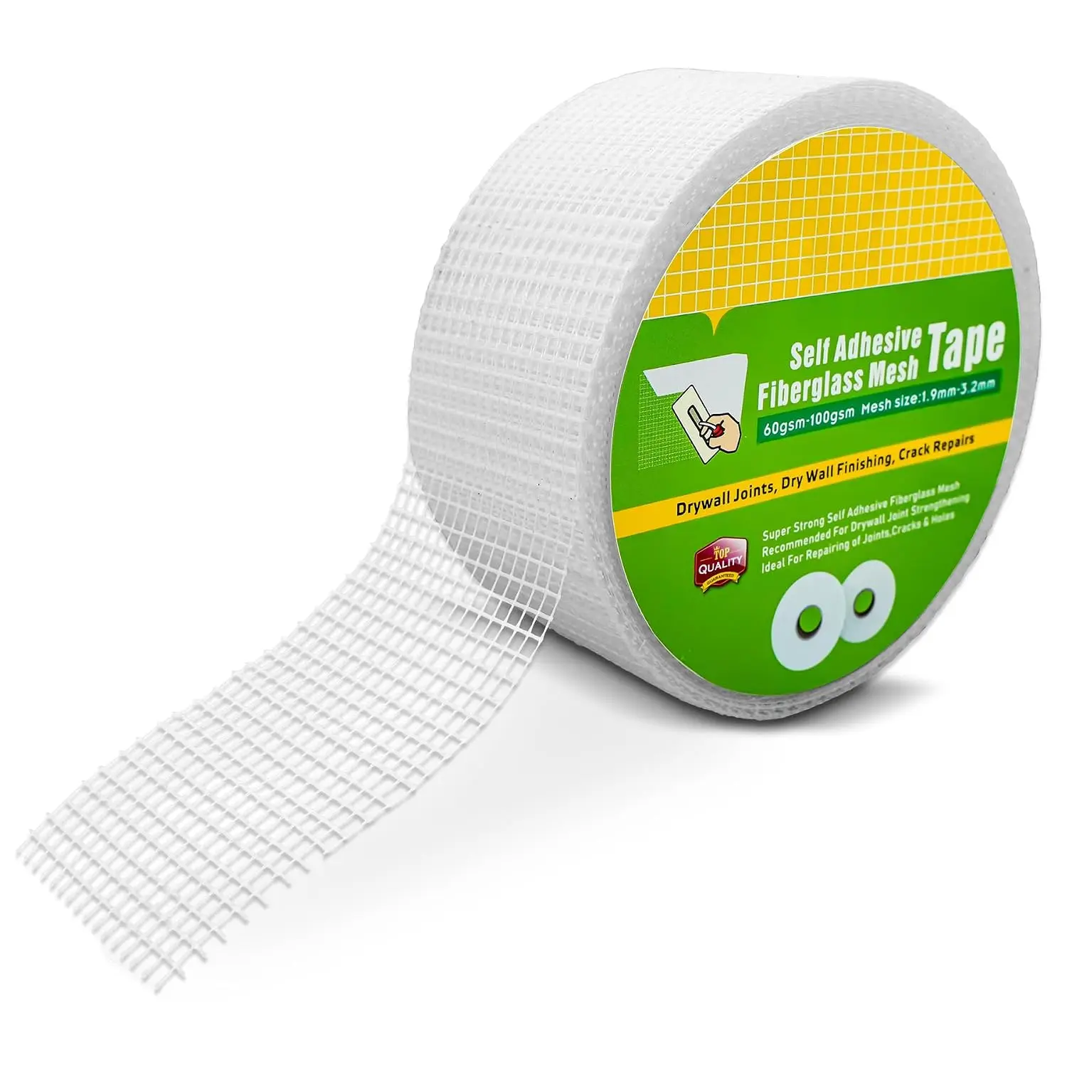 Drywall Joint Tape, Fiberglass Mesh Self-Adhesive Tape for Drywall Repair, 2" x 100 FT Drywall Joint Tape for Sheetrock Crack and Seam Patch Repair