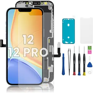 Screen Replacement for iPhone 12/12 PRO 6.1 Inch LCD Display & Digitizer Assembly with Repair Tool Kit, Screen Protector & Adhesive Seal Fits A2633 A2482 A2631 A2634 A2635