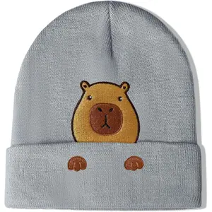 Capybara Hat Beanie Gifts  Women Men Funny Capybara Lover Christmas Birthday Decoration Embroidered Knit Gifts
