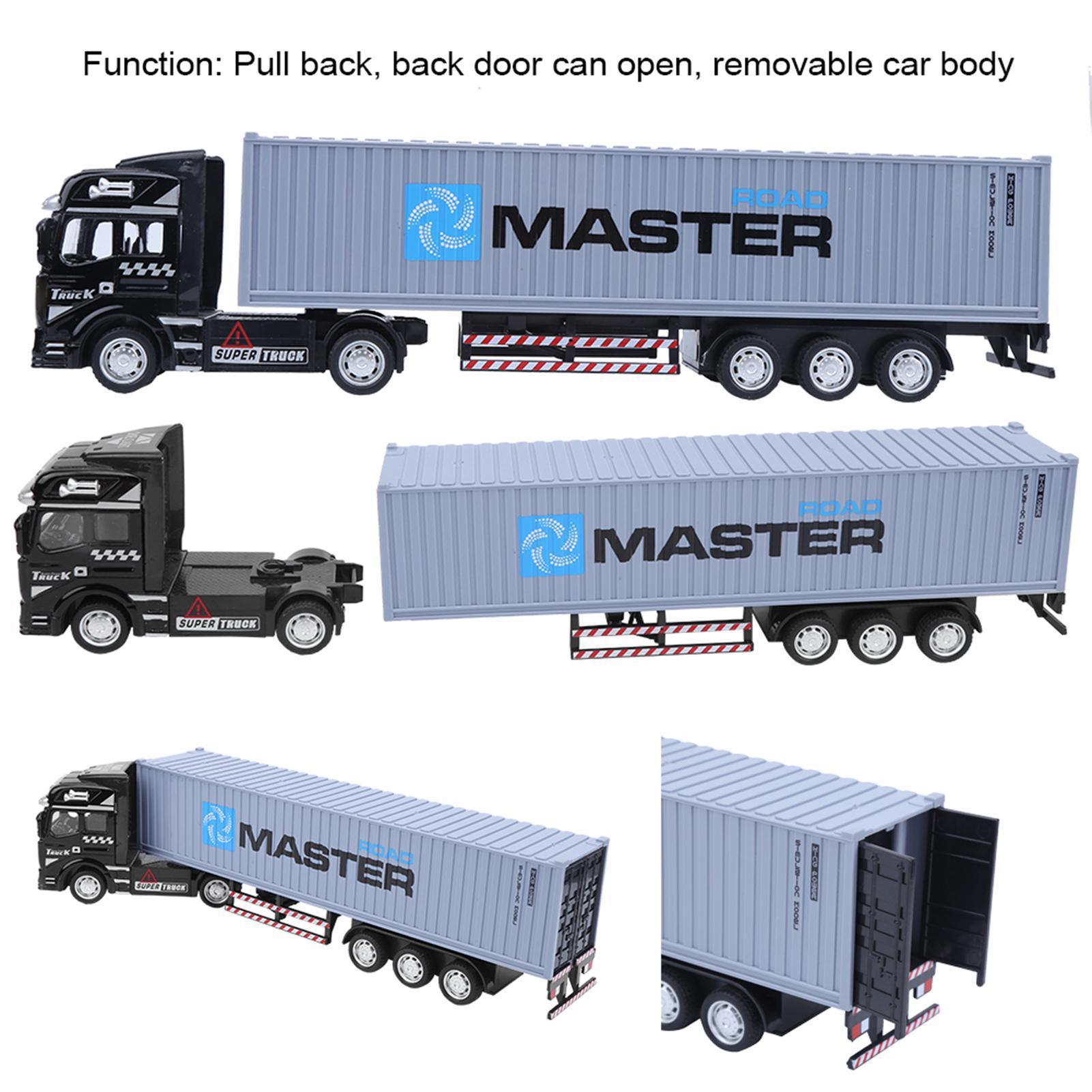 ZK20 1: 48 Alloy Container Truck Model Toy Highly Simulation Children Car Toys VehicleGray Container Truck Model