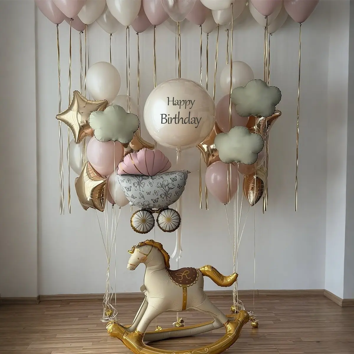 Baby Stroller Balloon Design, Birthday Party Decorations, Wedding Event Supplies, Gender Reveal Balloons, Unique Baby Shower Accessories