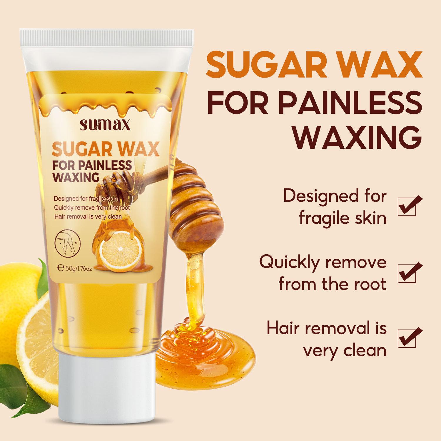 Hair removal wax 50g, 2 wooden sticks, Waxing Sticks, 3 sheets of hair removal paper, whole body, legs, arms, underarms, body care, suitable for summer products