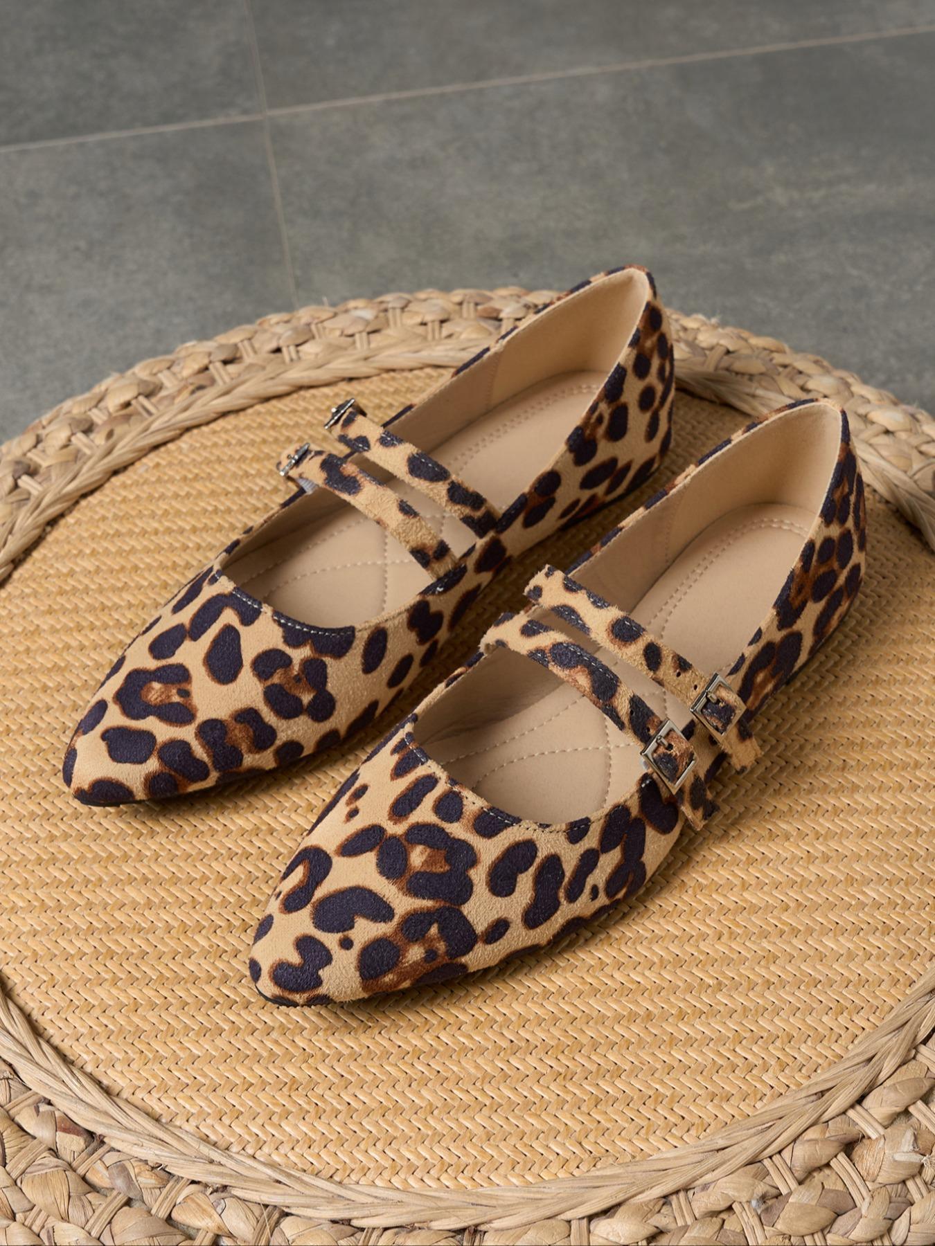 Fashion Leopard Print Mary Jane Shoes, Comfortable Soft Sole Shoes for Daily Wear, Lightweight Elegant Breathable Shoes for Women & Girls